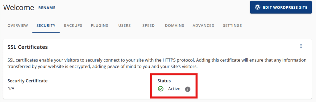Habilite SSL gratuito