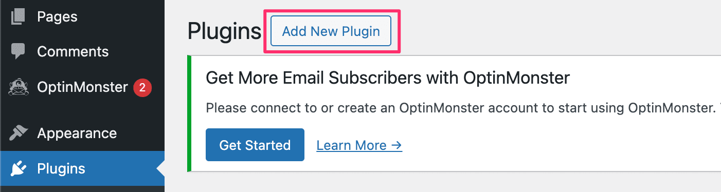 Navega a tus plugins de WordPress.