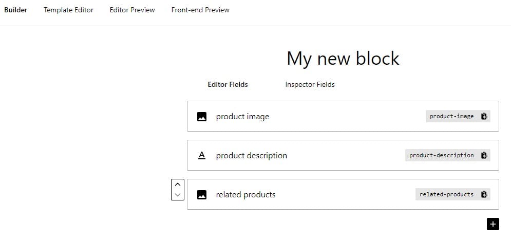 Configuración del bloque.