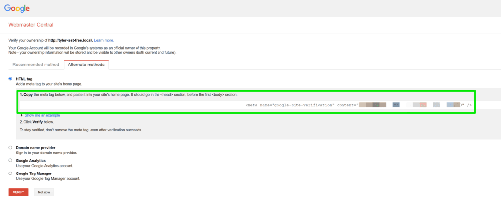 verifica tu wordpress en Google Search Console usando Yoast