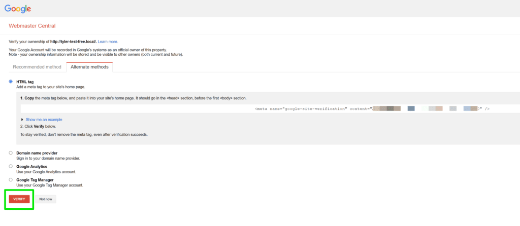 verifica tu wordpress en Google Search Console usando Yoast
