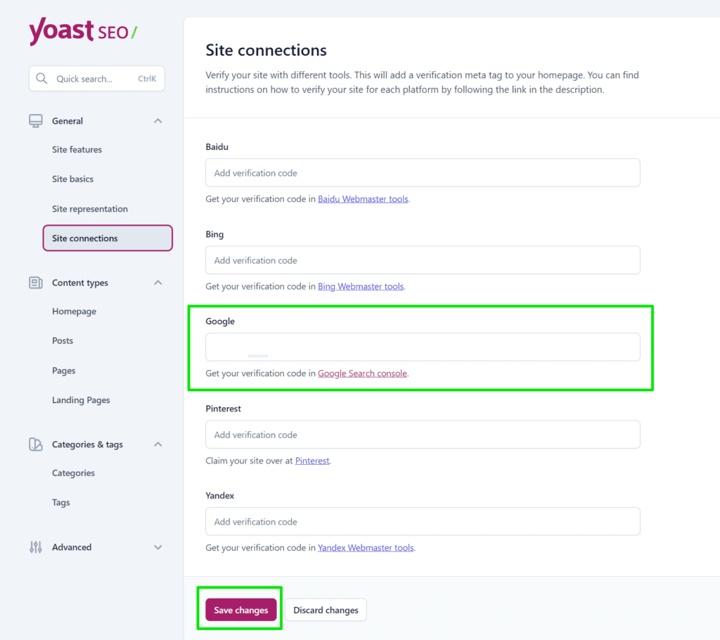 verifica tu wordpress en Google Search Console usando Yoast
