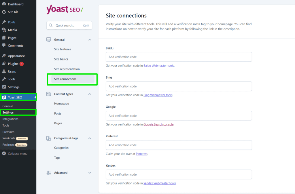 verifica tu wordpress en Google Search Console usando Yoast