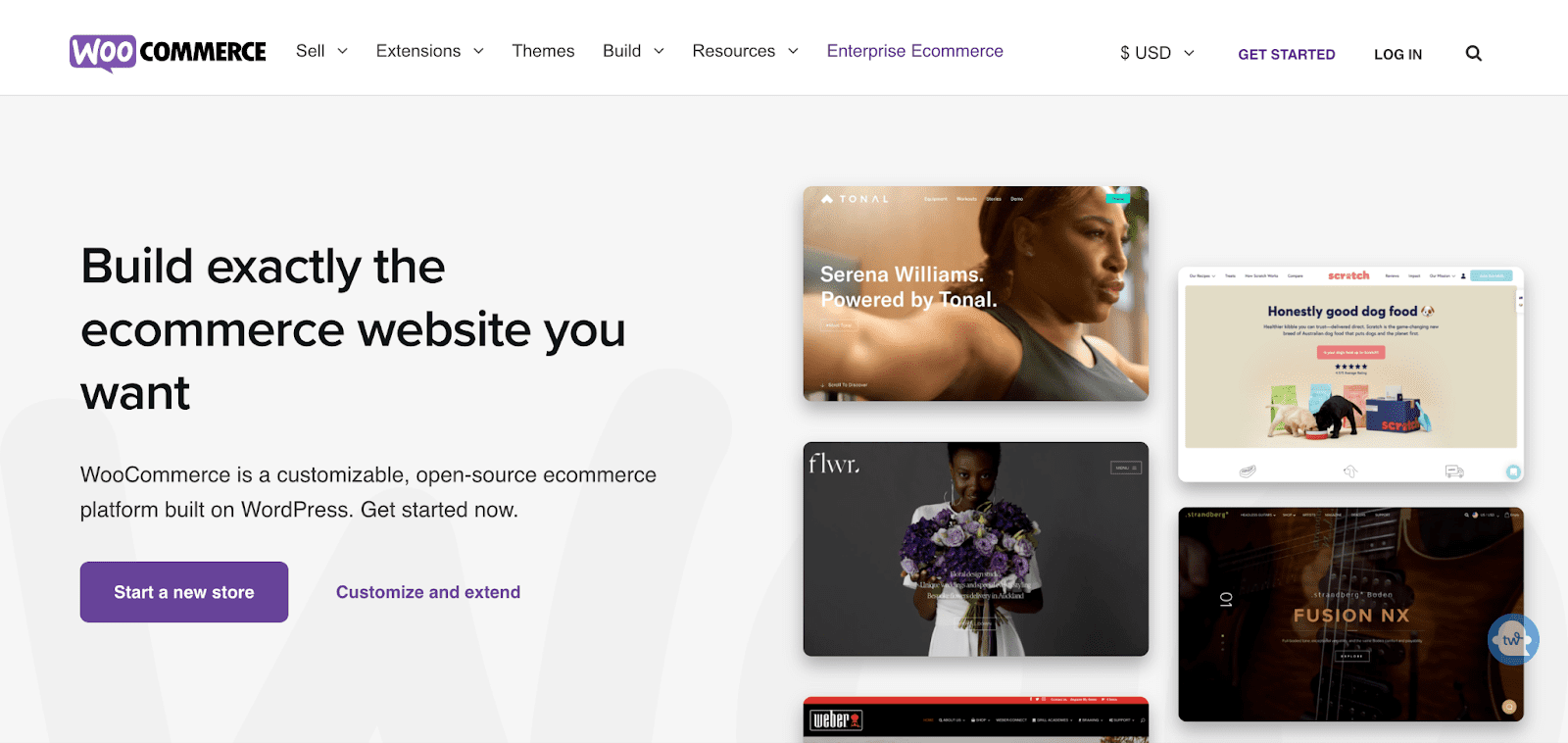 Página de inicio de WooCommerce.