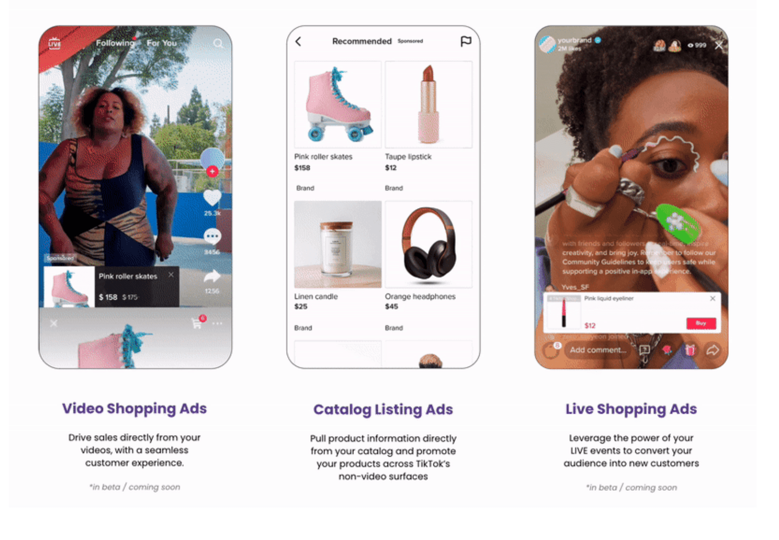 Tipos de anuncios en TikTok Ad Manager.