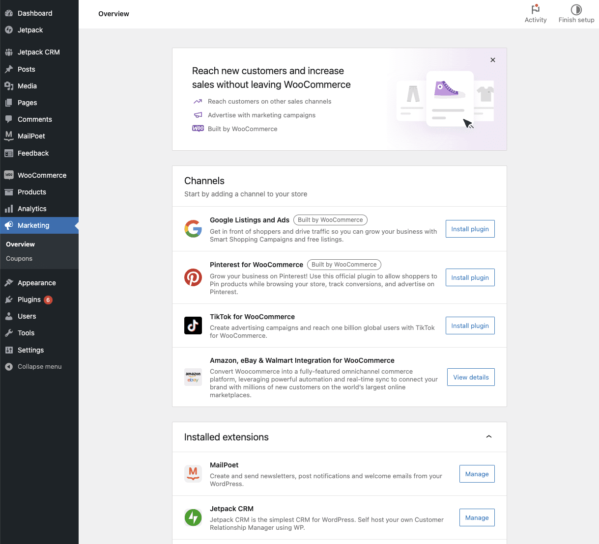 Página de marketing de WooCommerce 7.7.0.