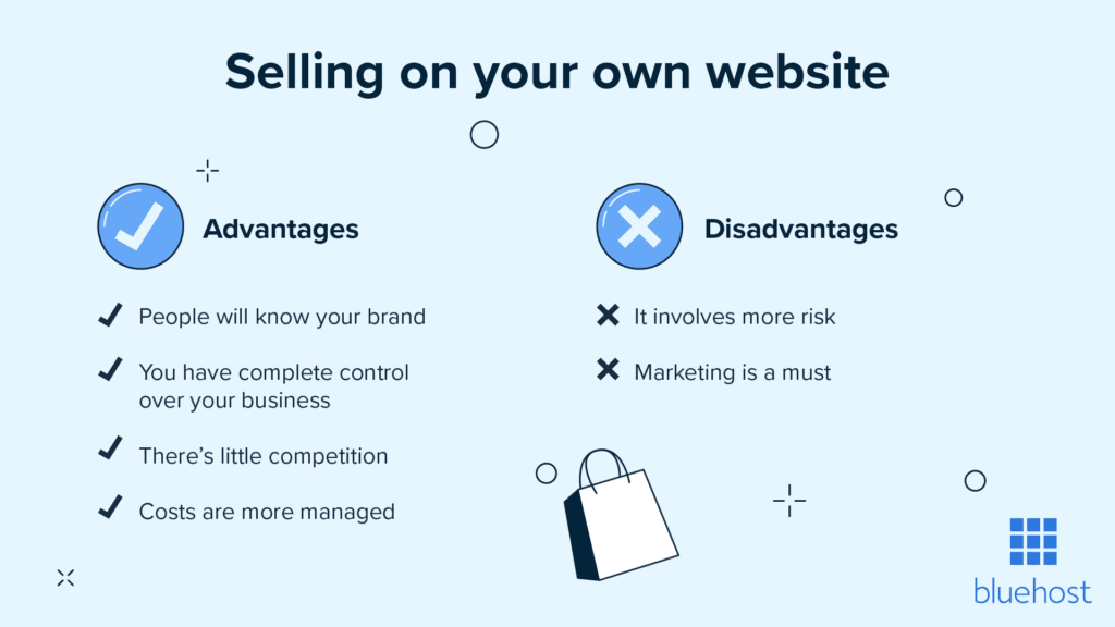 Ventajas y desventajas de vender a través de tu propio sitio web de comercio electrónico.