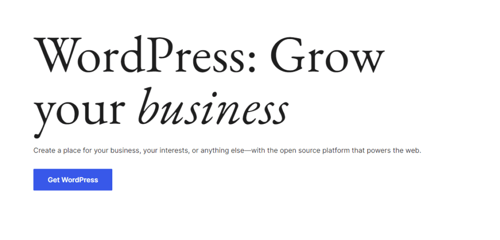Página de inicio de WordPress.