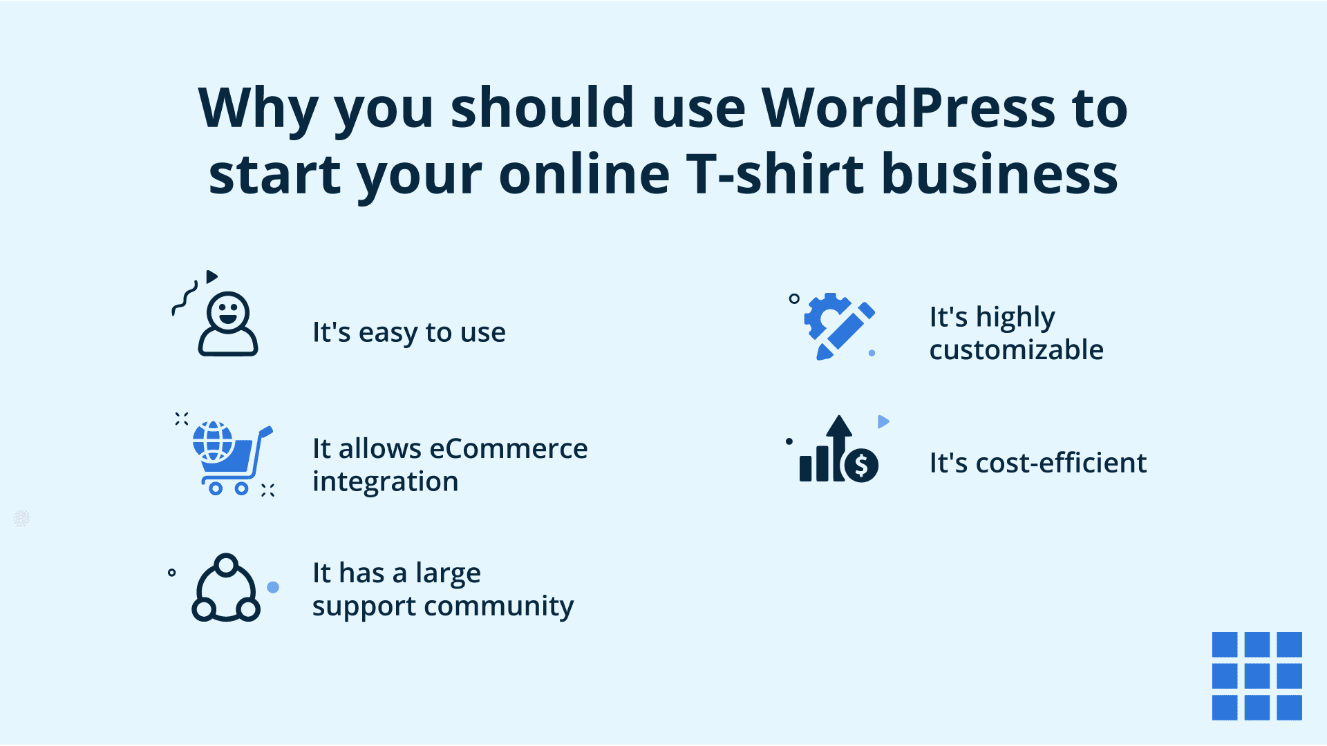 A continuación, te explicamos por qué deberías utilizar WordPress para iniciar tu negocio de camisetas online.