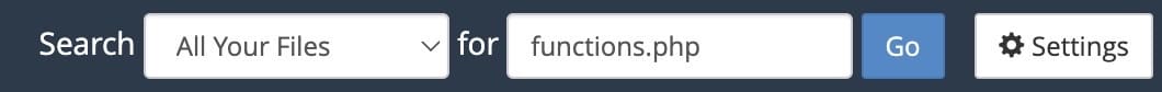 Captura de pantalla de cómo encontrar el archivo functions_php en el área de administración.