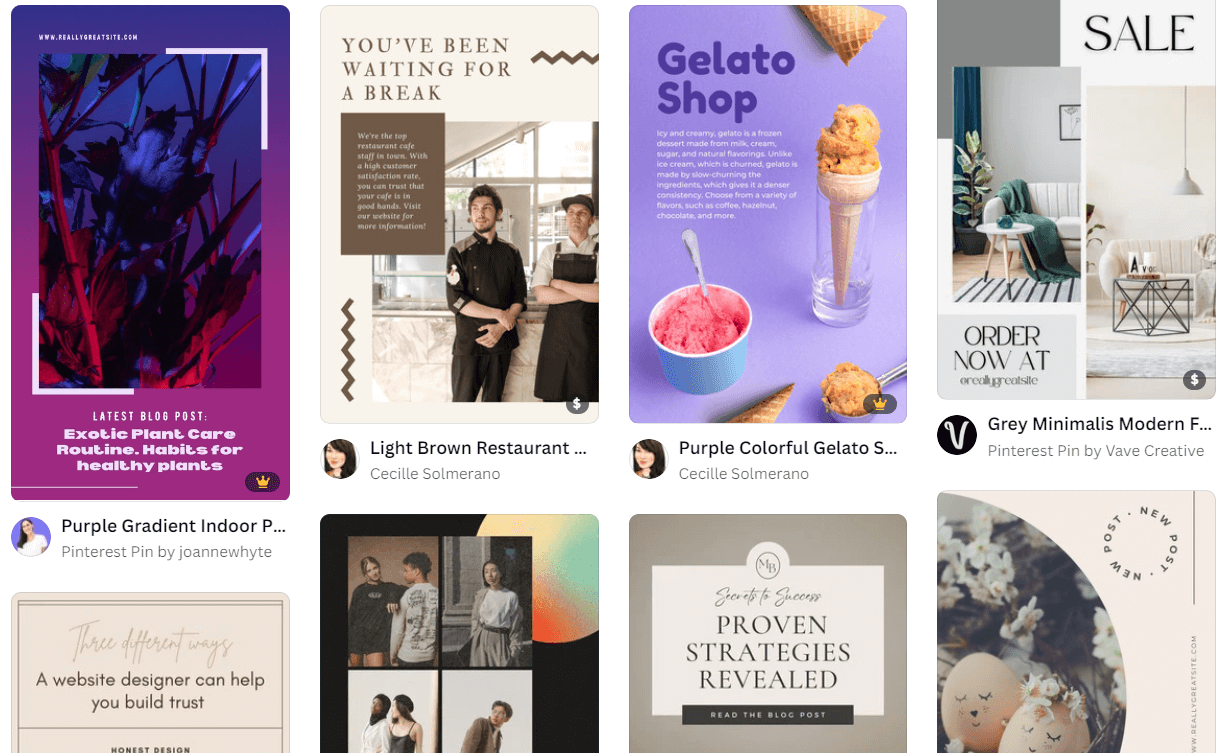 Plantillas de Pinterest en Canva.