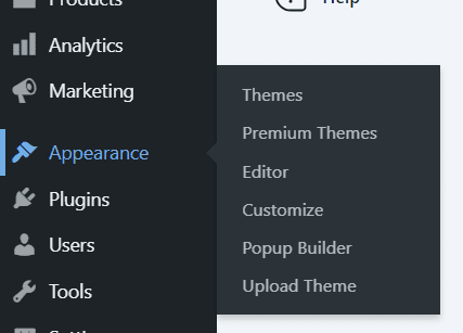 La opción Personalizar del panel de control de WordPress te ayuda a editar el tema del sitio web.