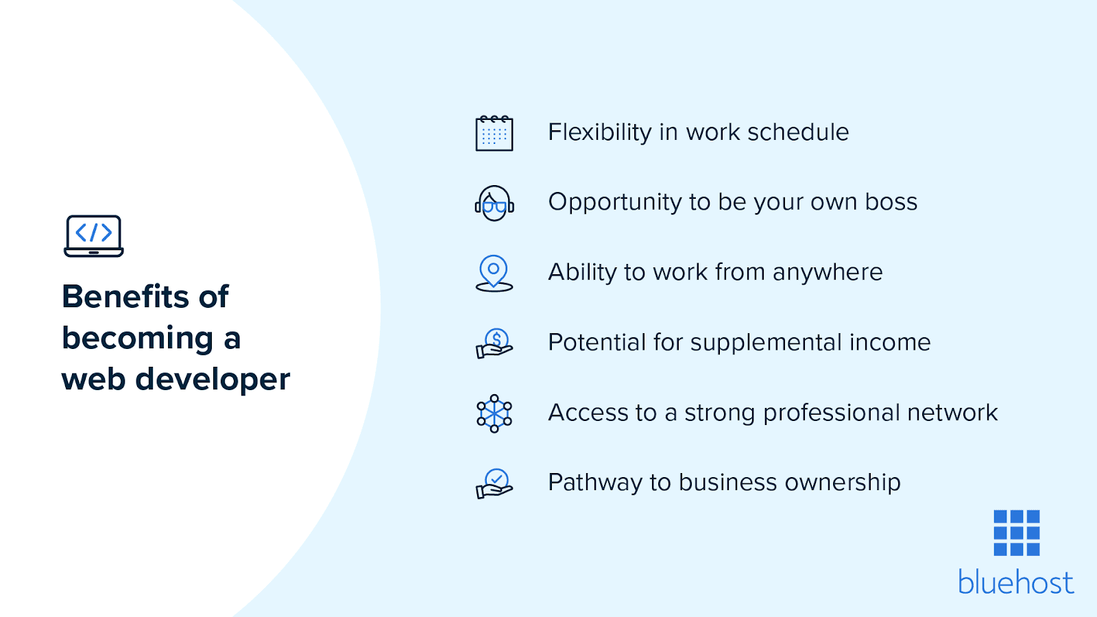 Beneficios de convertirse en desarrollador web freelance.