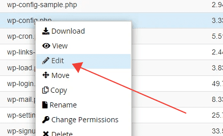 Seleccione Editar en el menú desplegable para editar el editor de código.