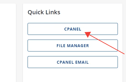 Vaya a CPANEL en Enlaces rápidos.