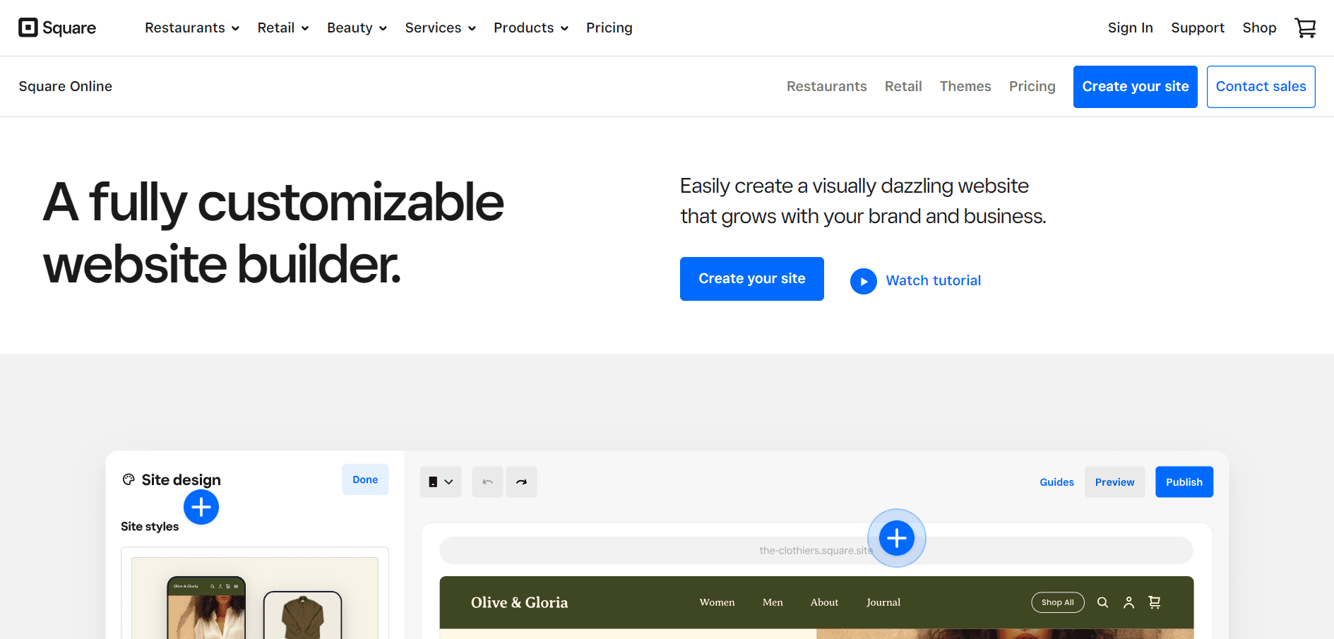 Square es una alternativa ideal a Squarespace para los propietarios de tiendas en línea.