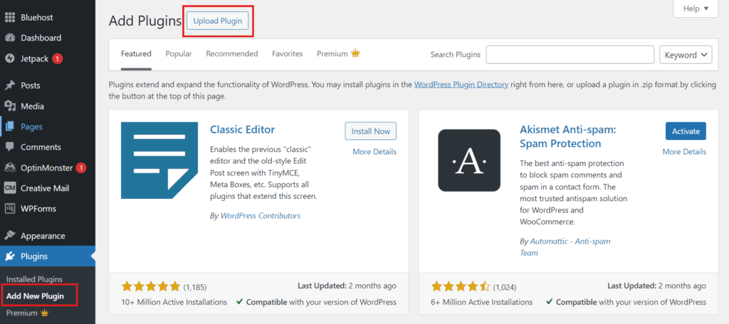 Subir nuevo plugin