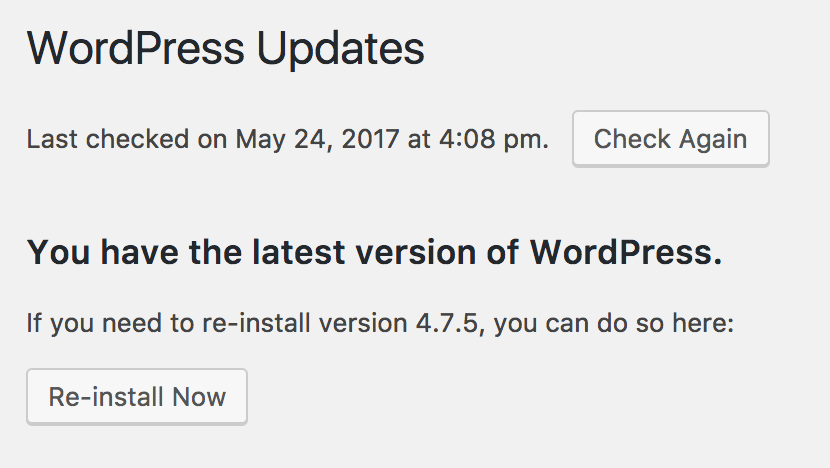 Actualizaciones de WordPress