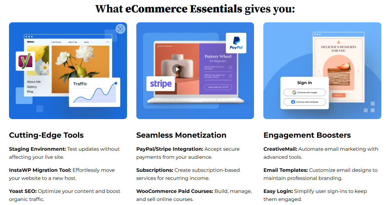 Lo que eCommerce Essentials te ofrece