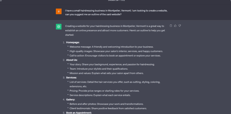 Generación de contenido de ChatGPT
