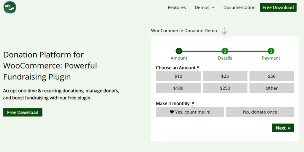 Plataforma de donaciones para WooCommerce
