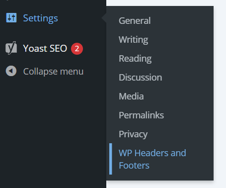 acceder a los encabezados y pies de página de WP
