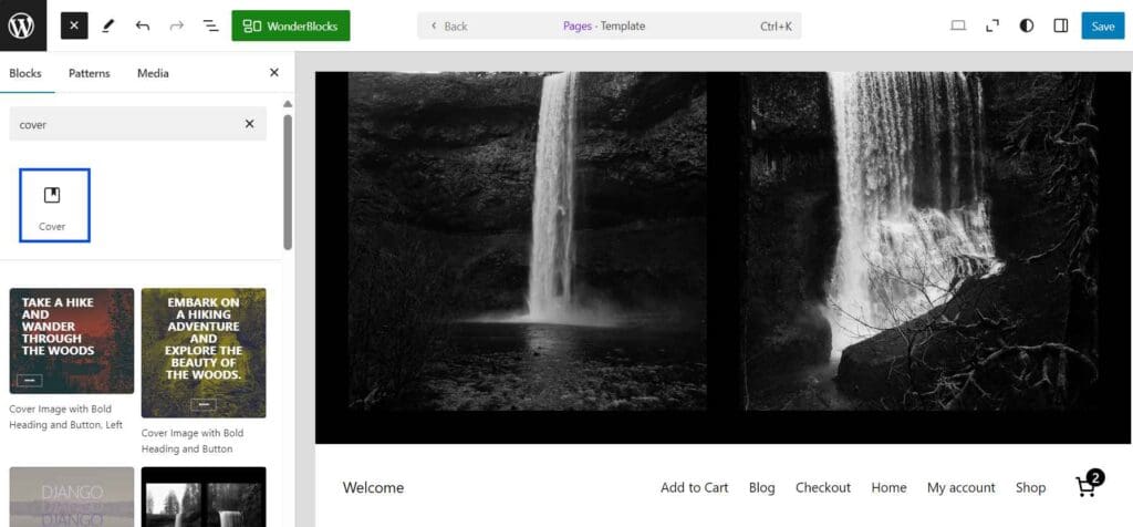 Personaliza el encabezado de WordPress: agrega una imagen usando el bloque de portada