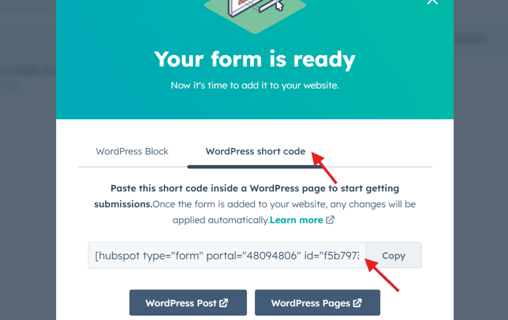 Generar un código de inserción