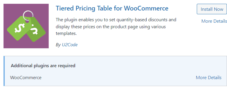 Tabla de precios escalonada para WooCommerce