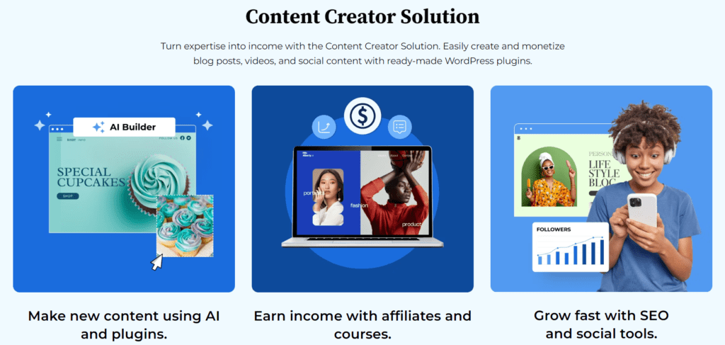 Solución de creador de contenido de Bluehost WordPress
