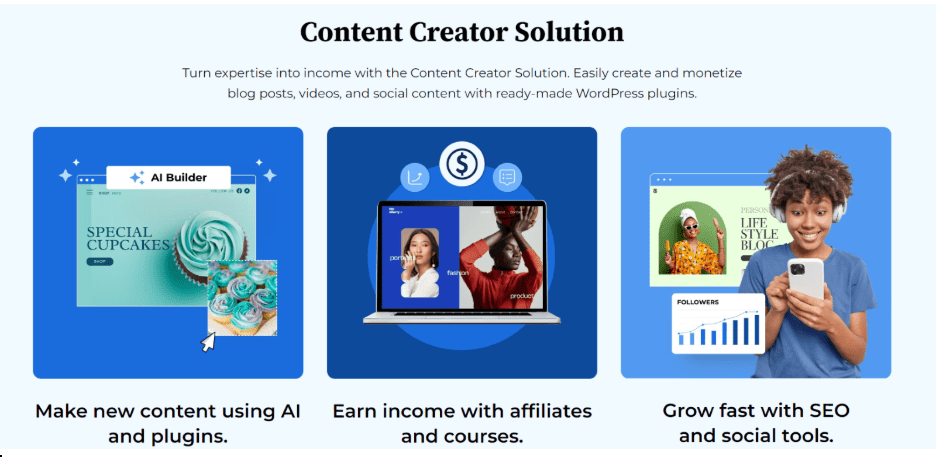 Solución de creador de contenido de Bluehost WordPress