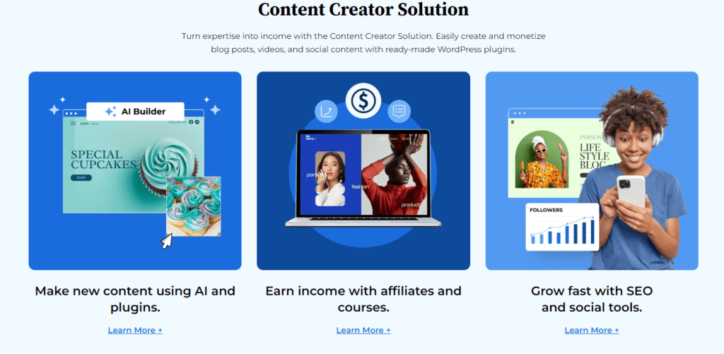 Solución de creador de contenido de Bluehost WordPress