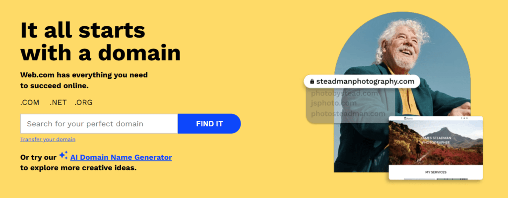 Registro de dominio con Web.com