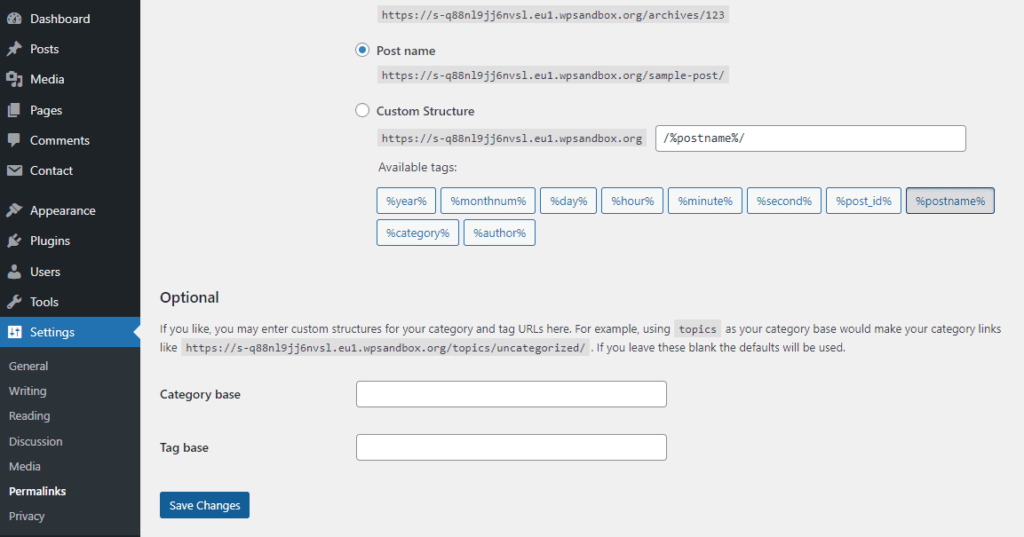 Actualización de Permalinks en WordPress