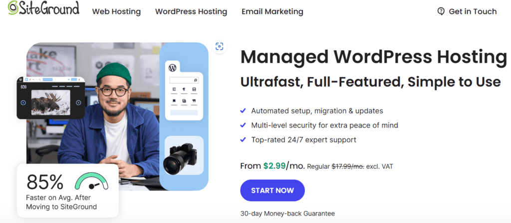 Alojamiento de WordPress de SiteGround