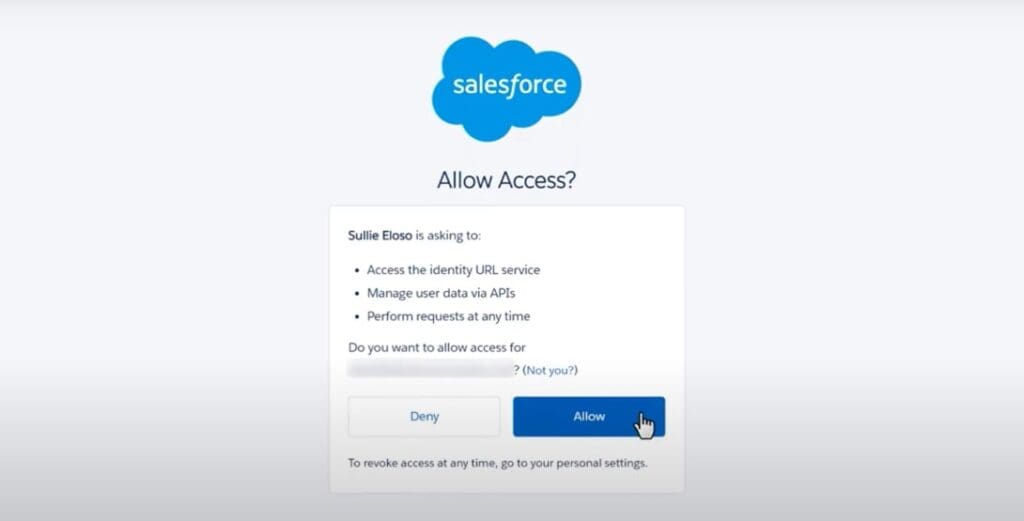 Permitir el acceso a Salesforce