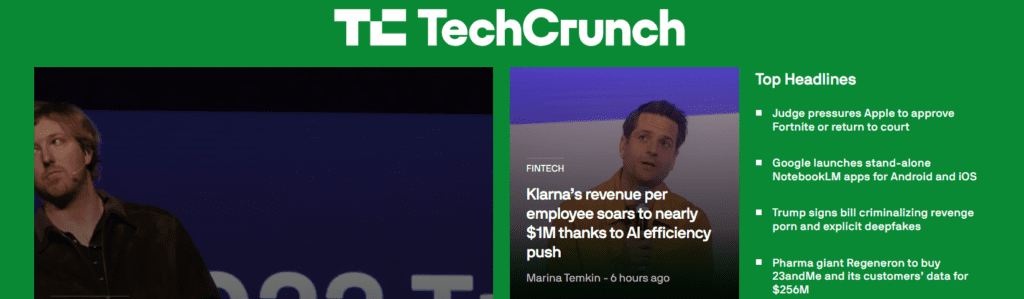 Sitio TechCrunch